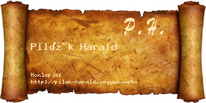 Pilák Harald névjegykártya